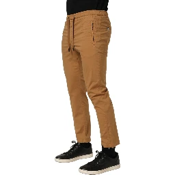 Brown MidWaist Skinny Jogger Sweatpants Pants