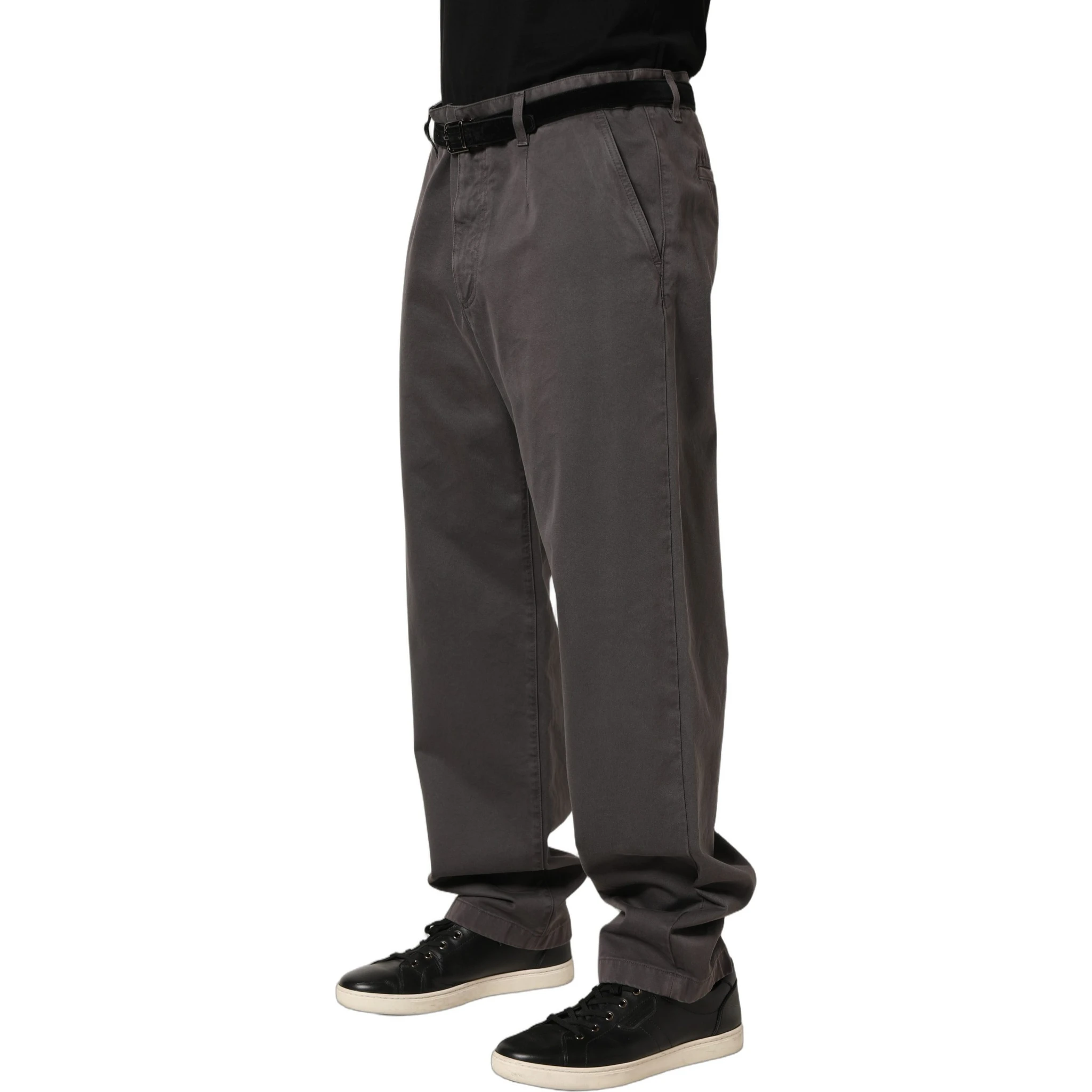 Dark Gray MidWaist Straight Men Trouser Pants