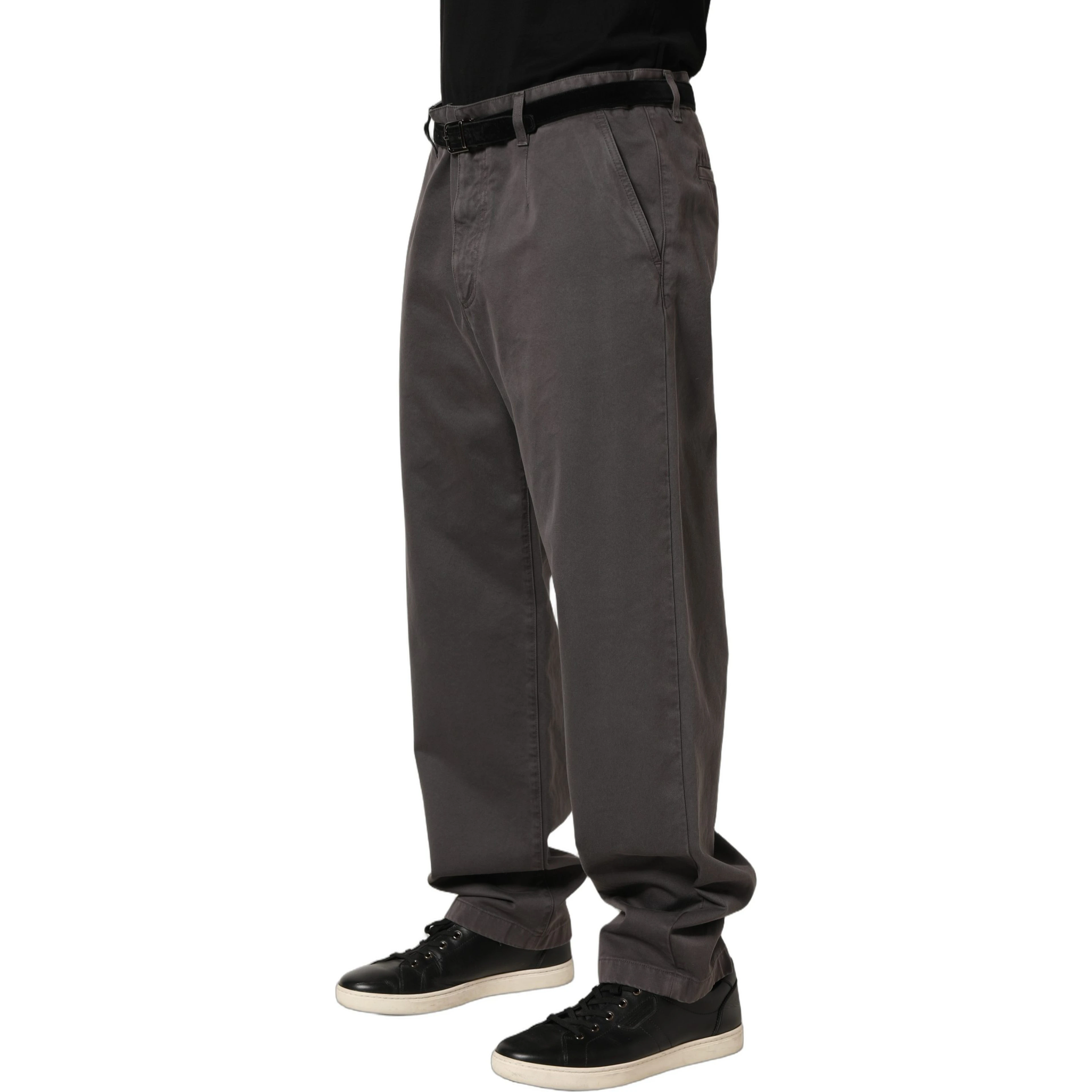 Dark Gray MidWaist Straight Men Trouser Pants