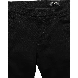 Black Cotton Stretch Skinny Men Denim Jeans