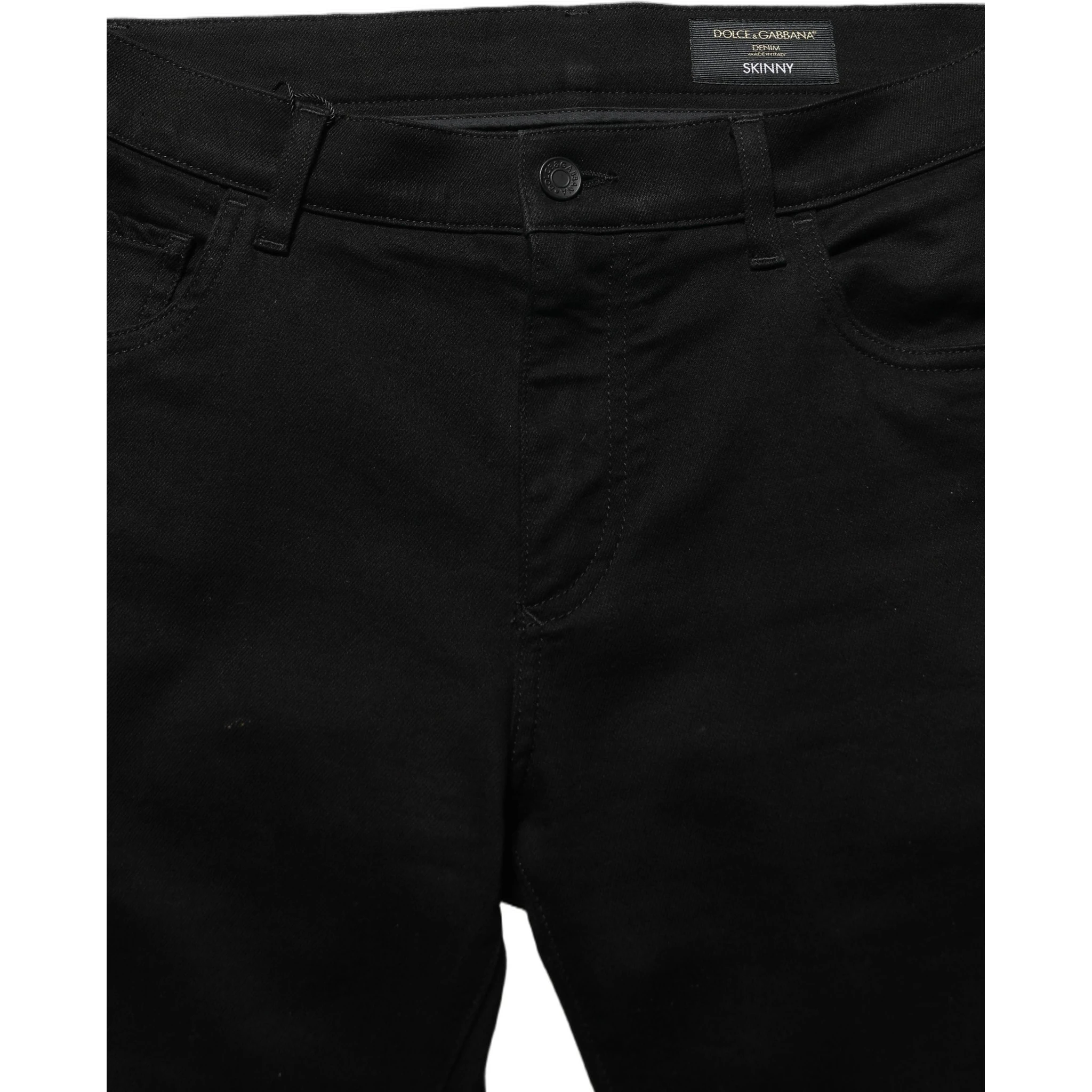 Black Cotton Stretch Skinny Men Denim Jeans