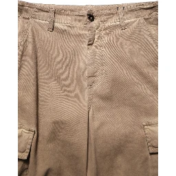 Brown Mid Waist Cargo Straight Trouser Pants