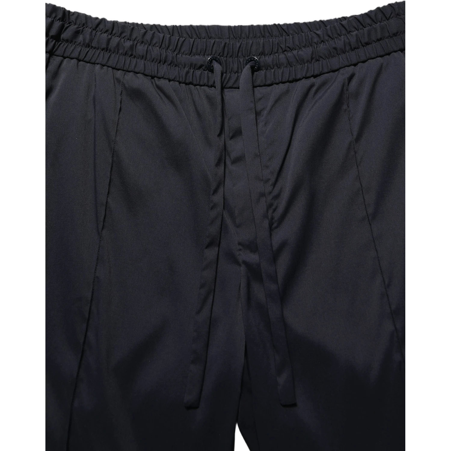 Black Nylon Straight Jogger Sweatpants Pants