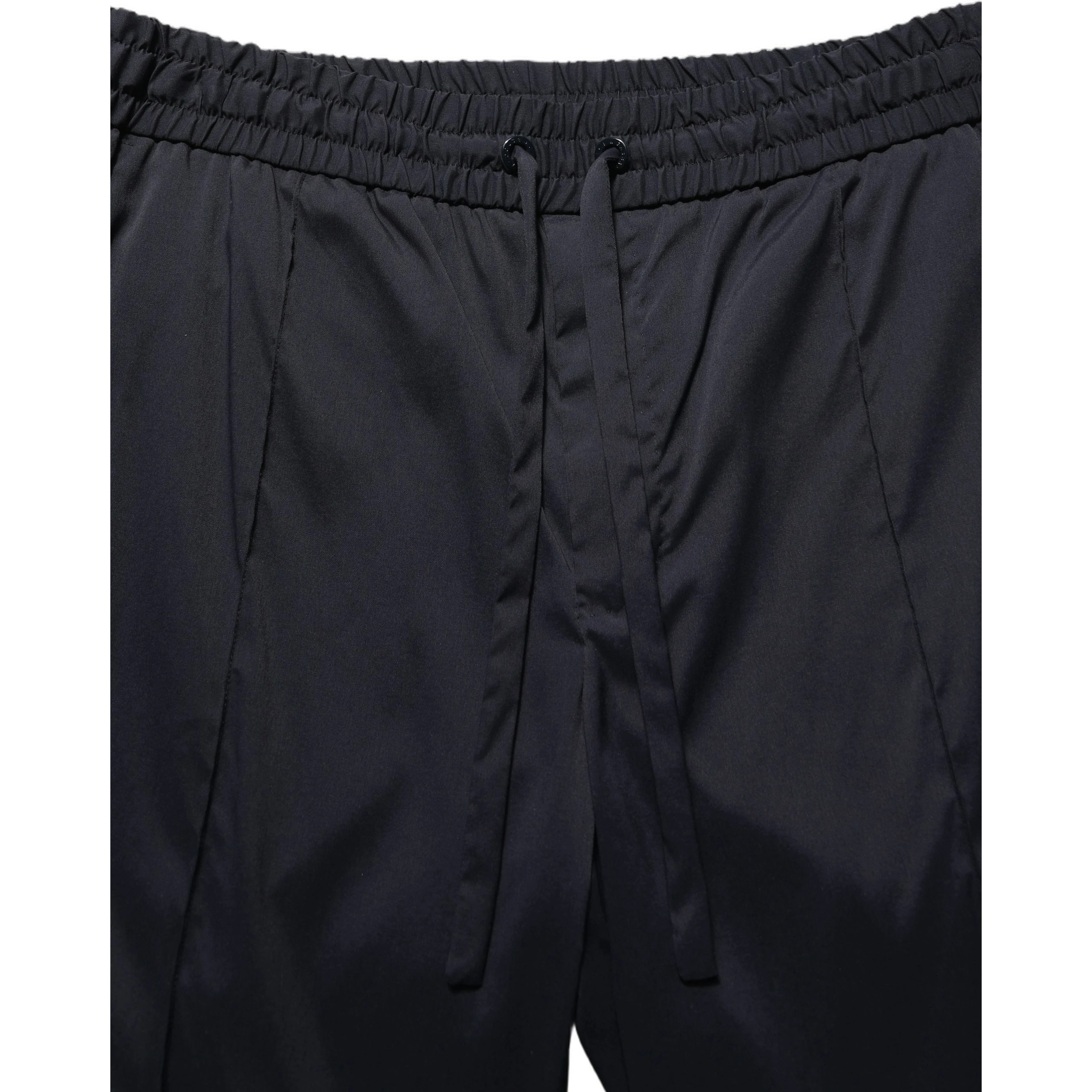 Black Nylon Straight Jogger Sweatpants Pants