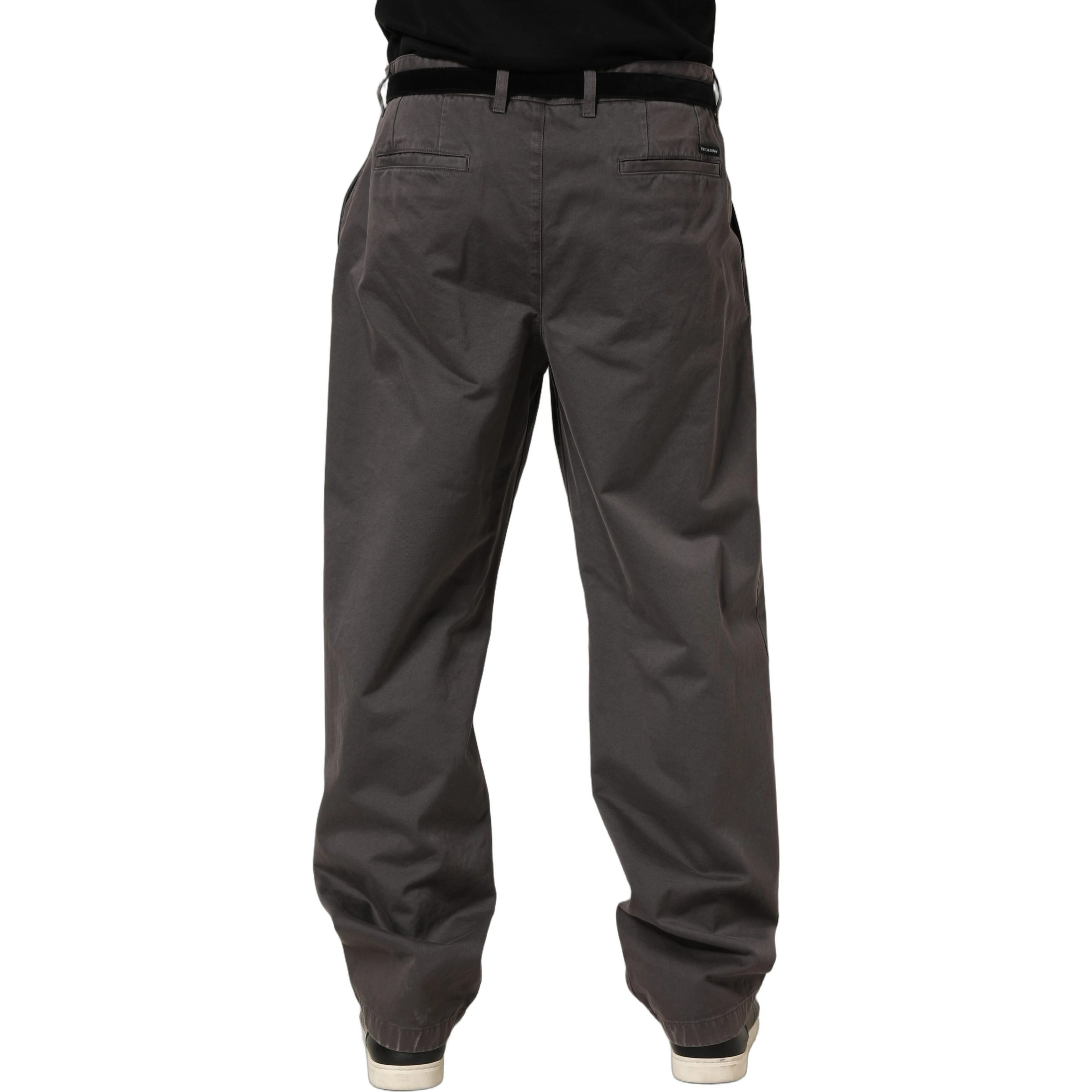 Dark Gray MidWaist Straight Men Trouser Pants