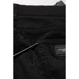 Black Cotton Stretch Skinny Men Denim Jeans