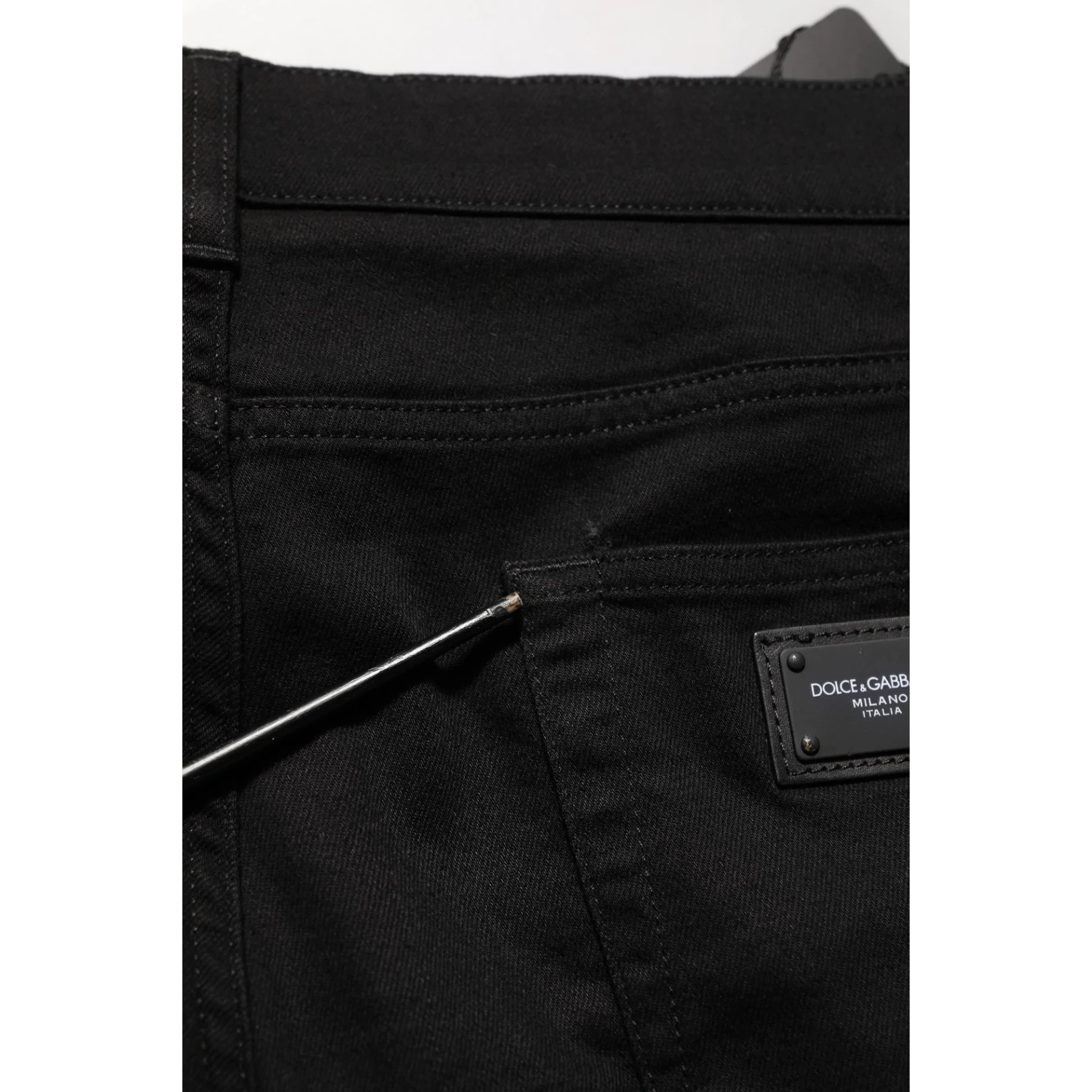 Black Cotton Stretch Skinny Men Denim Jeans