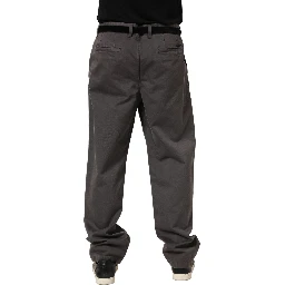 Dark Gray MidWaist Straight Men Trouser Pants