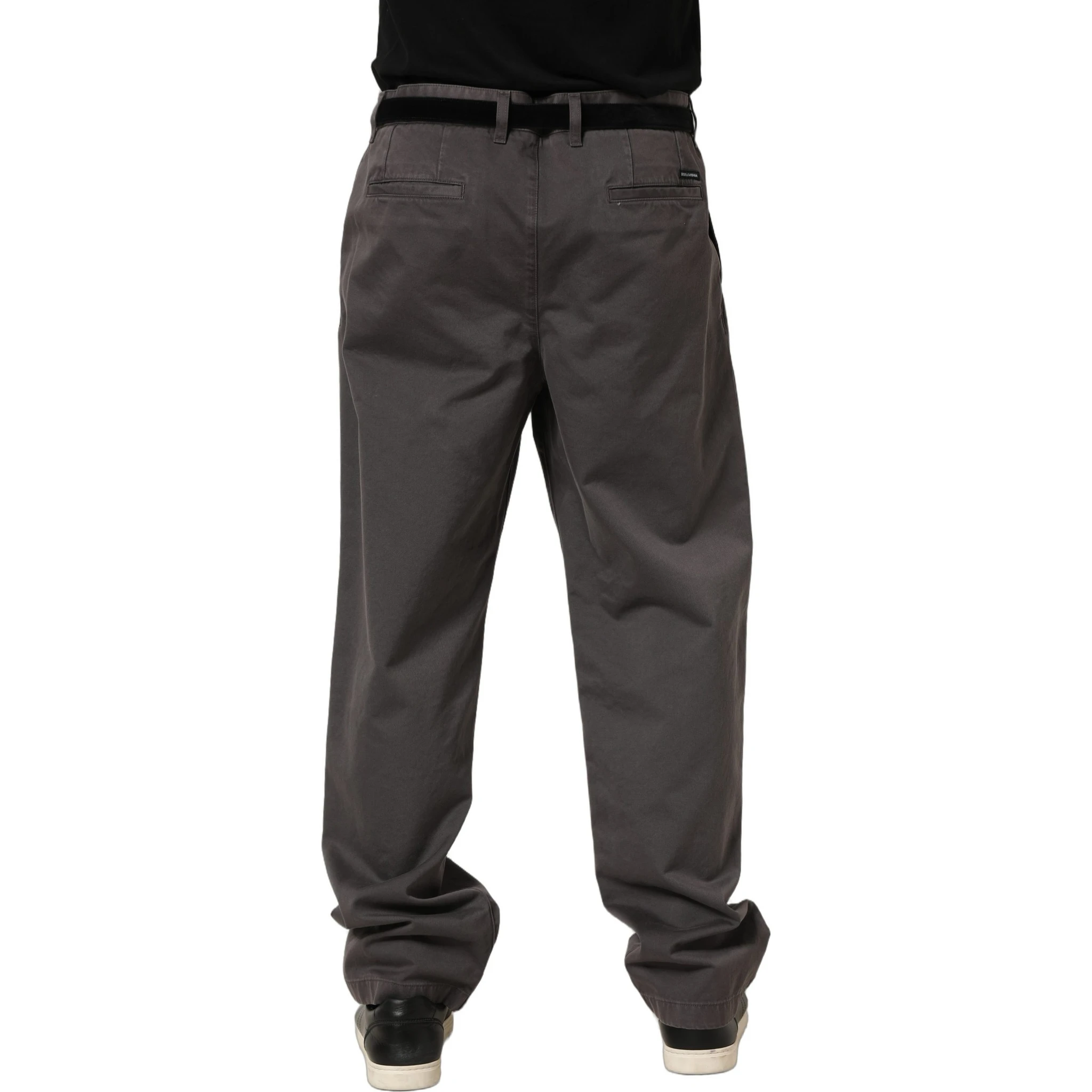 Dark Gray MidWaist Straight Men Trouser Pants