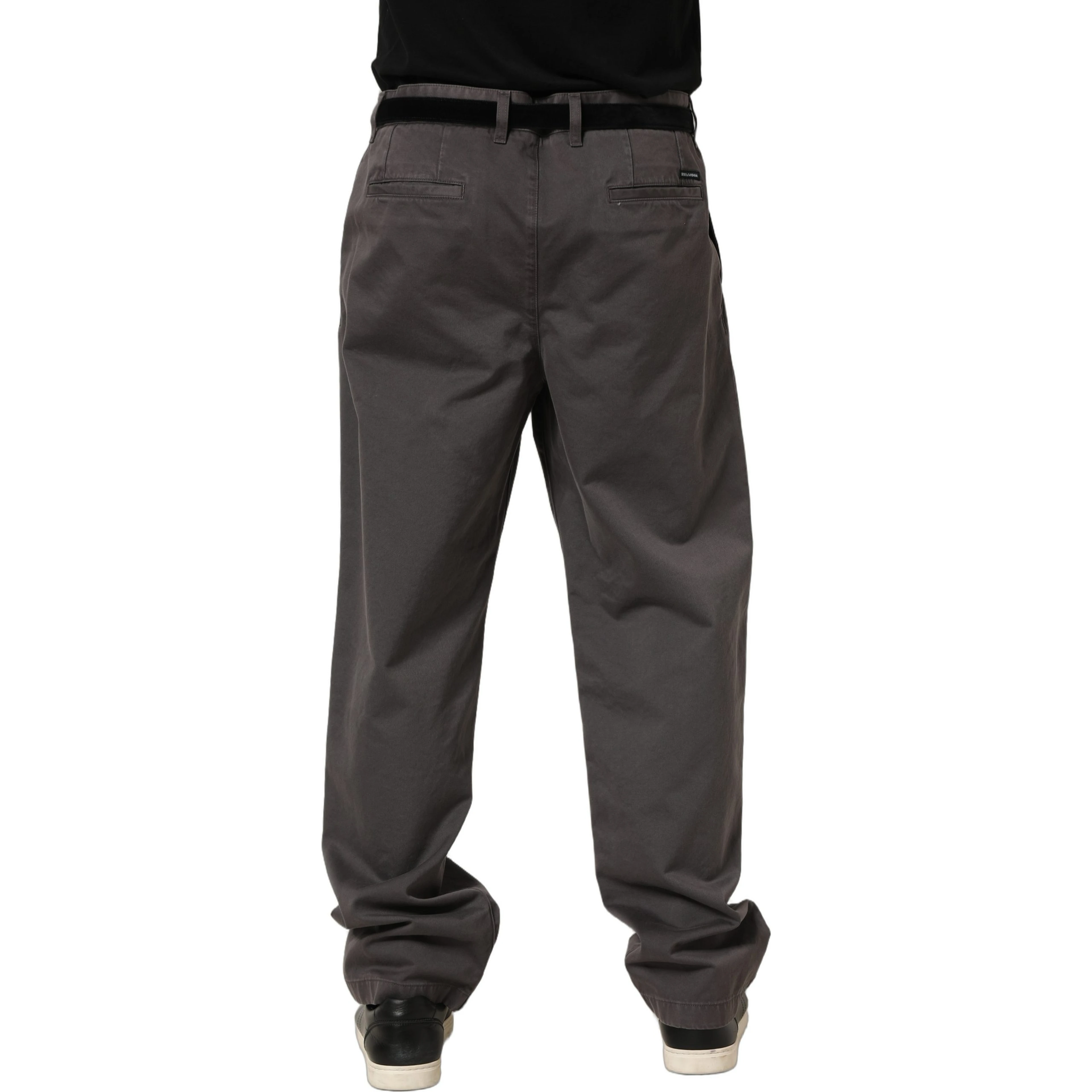 Dark Gray MidWaist Straight Men Trouser Pants