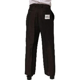 Brown Linen Straight Men Dress Trouser Pants