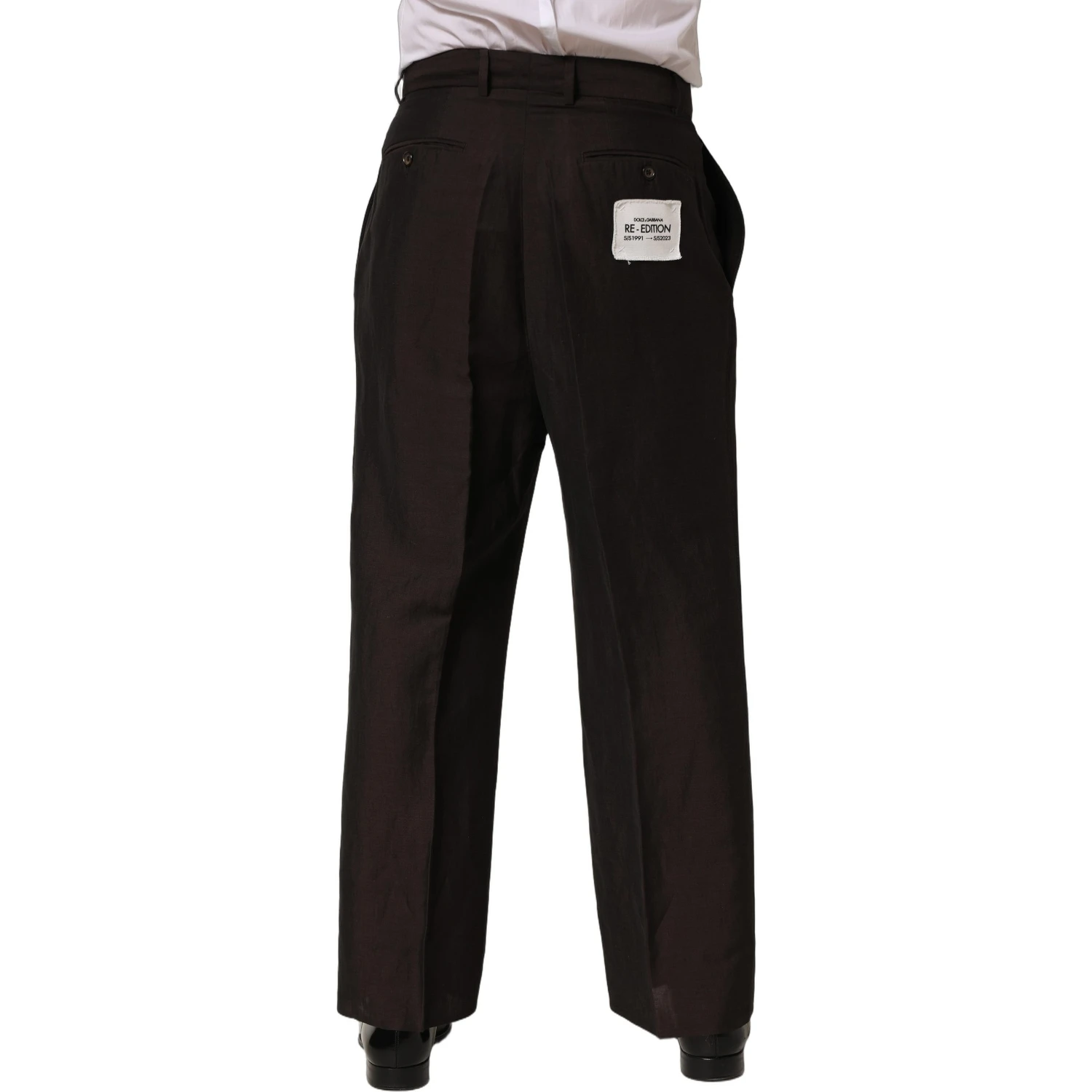 Brown Linen Straight Men Dress Trouser Pants