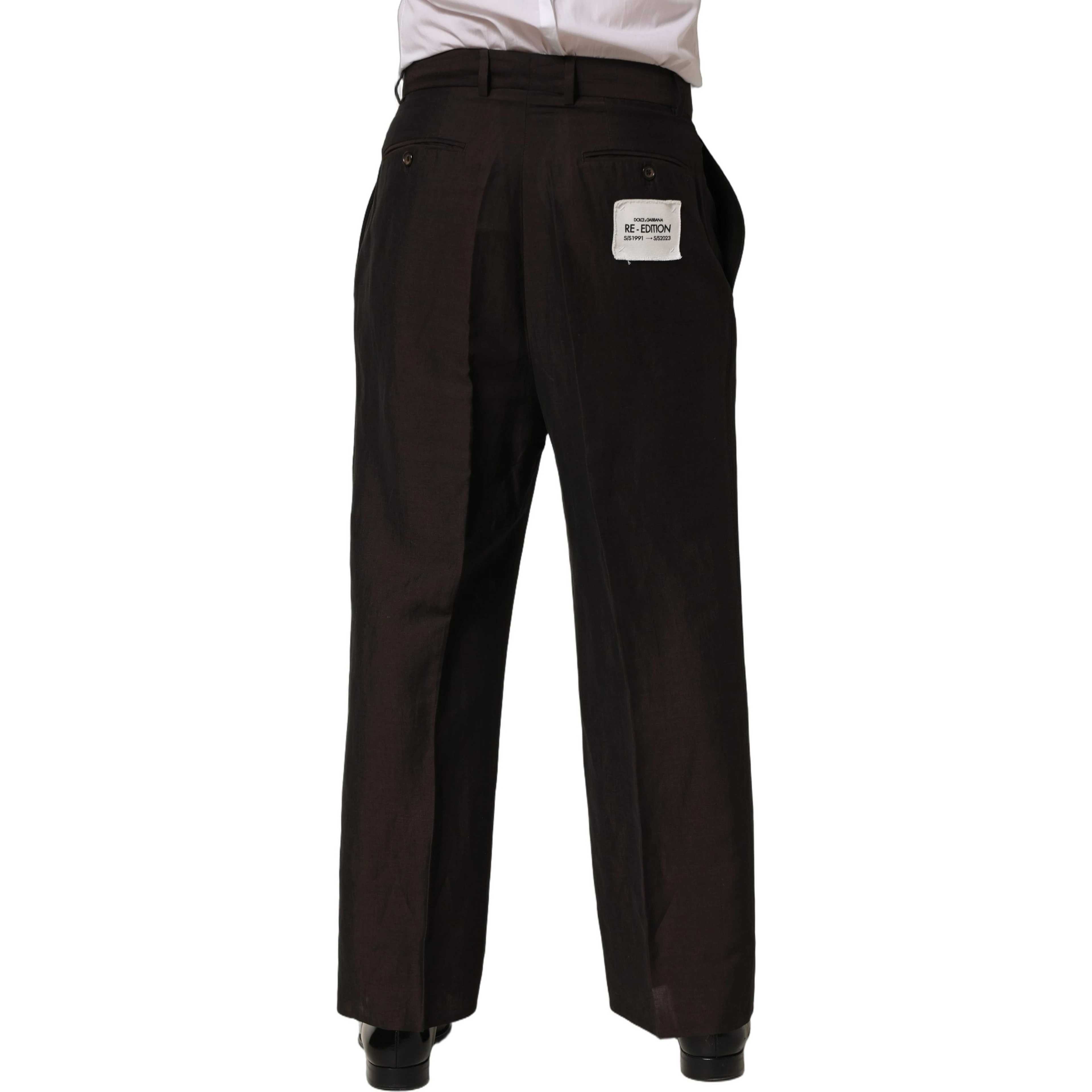 Brown Linen Straight Men Dress Trouser Pants