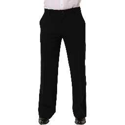 Black Wool Straight Men Dress Trouser Pants