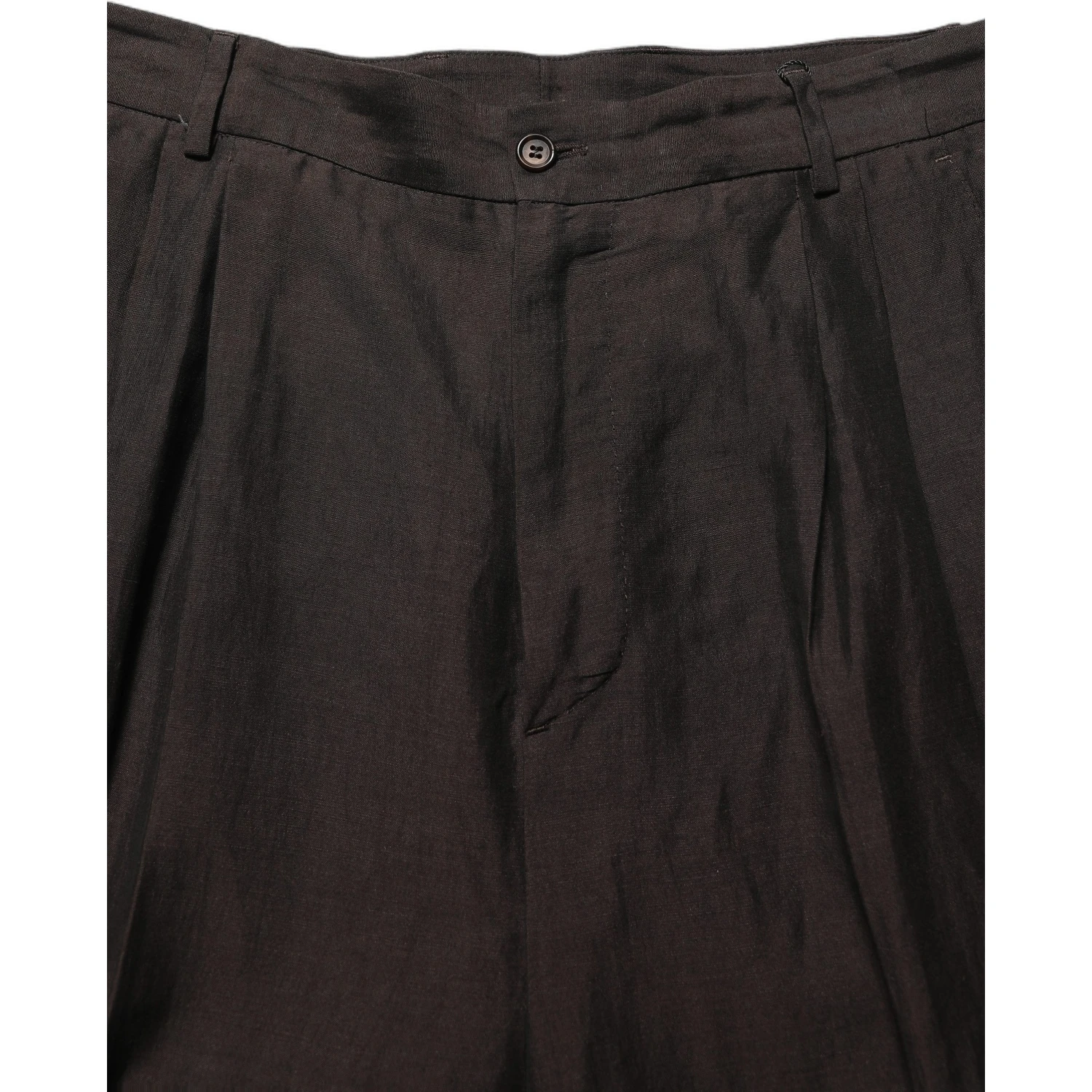 Brown Linen Straight Men Dress Trouser Pants