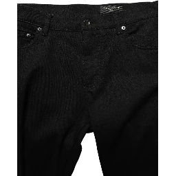 Black Cotton Stretch Skinny Men Denim Jeans