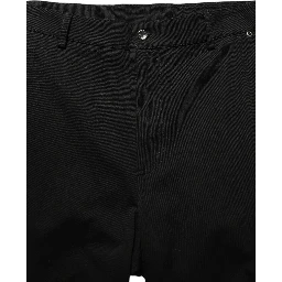 Black Mid Waist Straight Men Trouser Pants