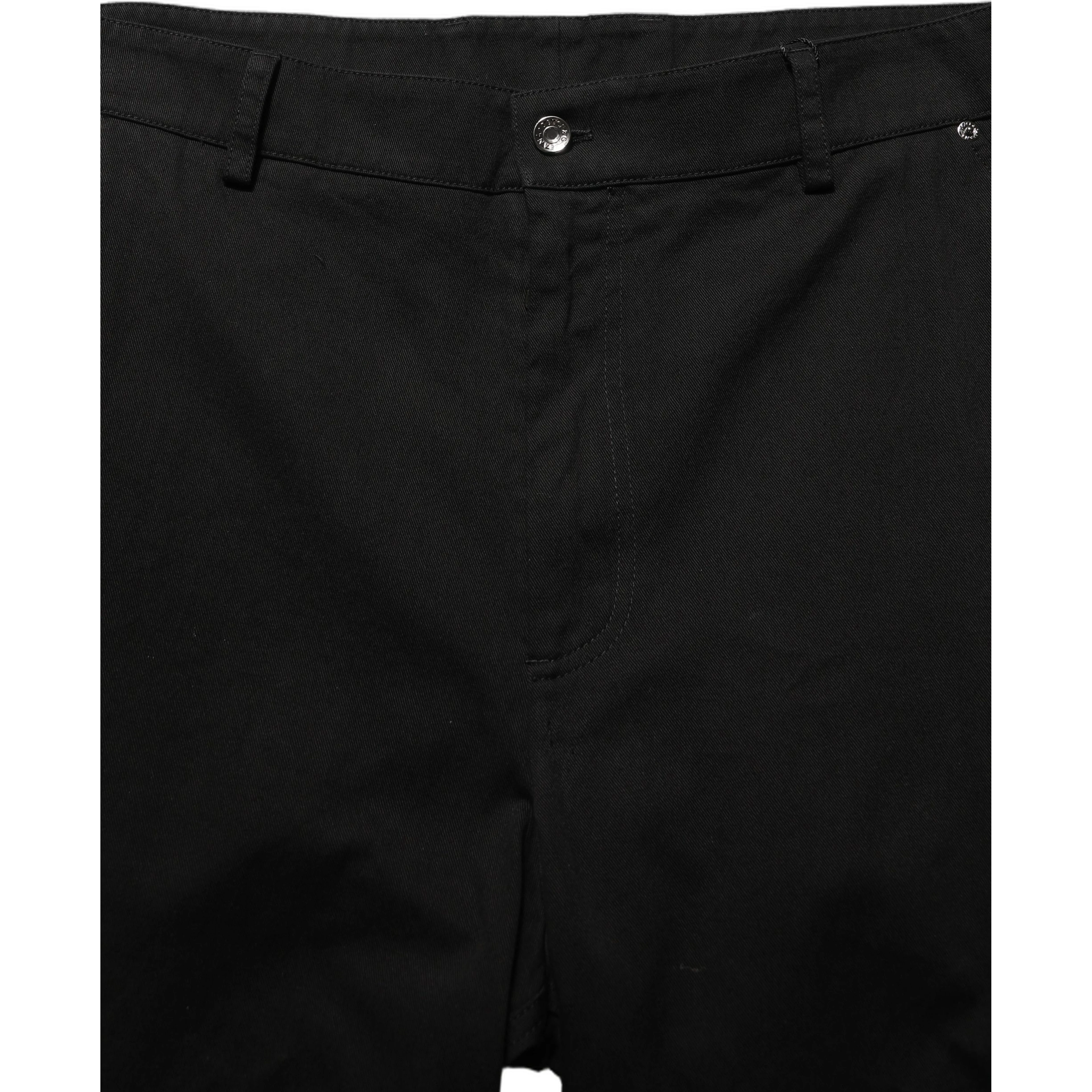 Black Mid Waist Straight Men Trouser Pants