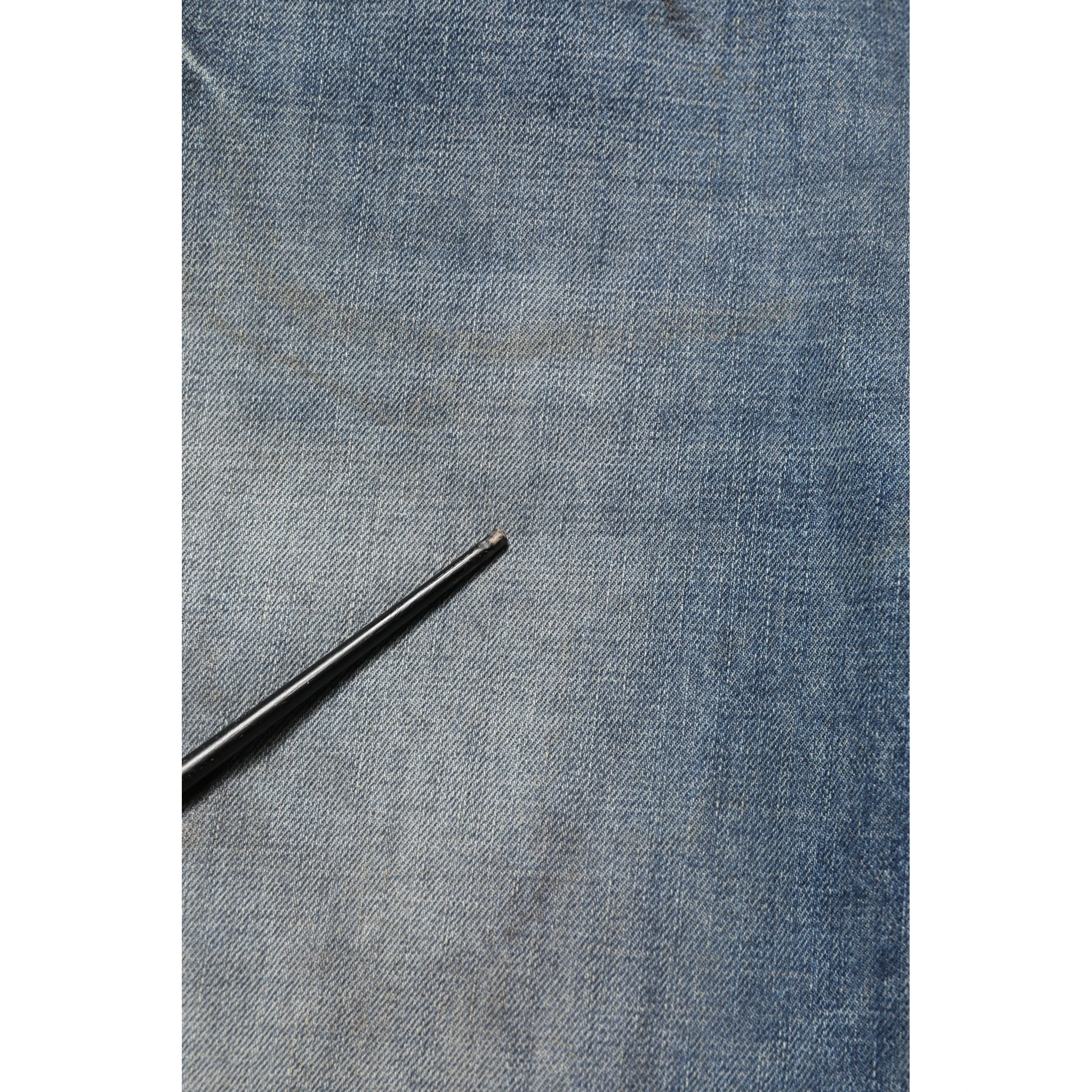 Blue Cotton Distressed Straight Denim Jeans