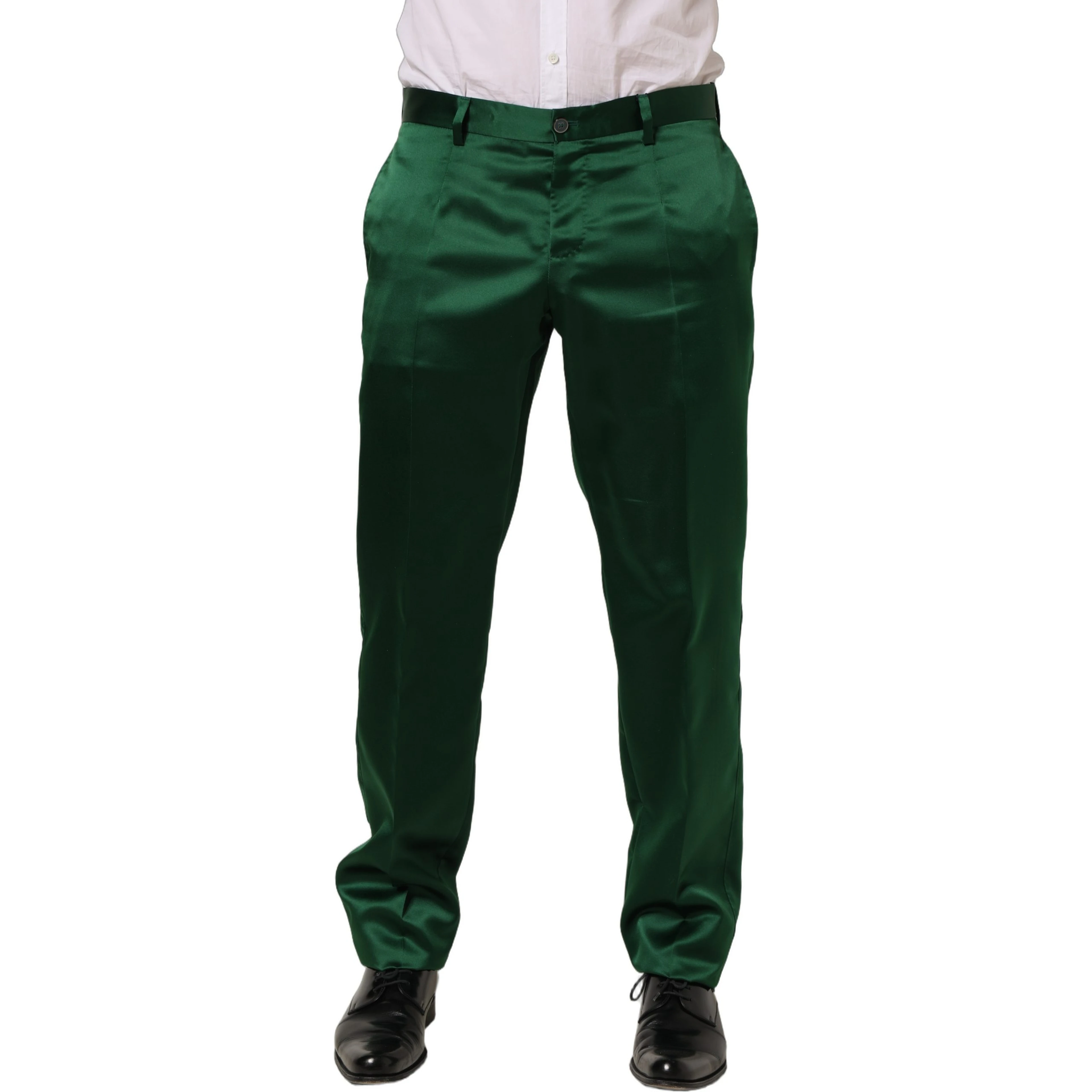 Dark Green Tapered Leg Dress Trouser Pants