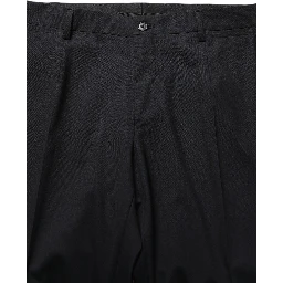 Black Wool Tapered Leg Dress Trouser Pants