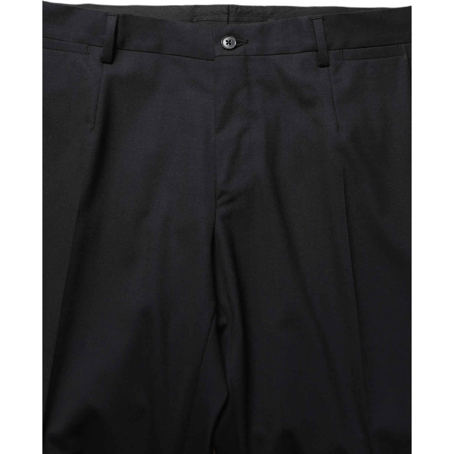 Black Wool Tapered Leg Dress Trouser Pants