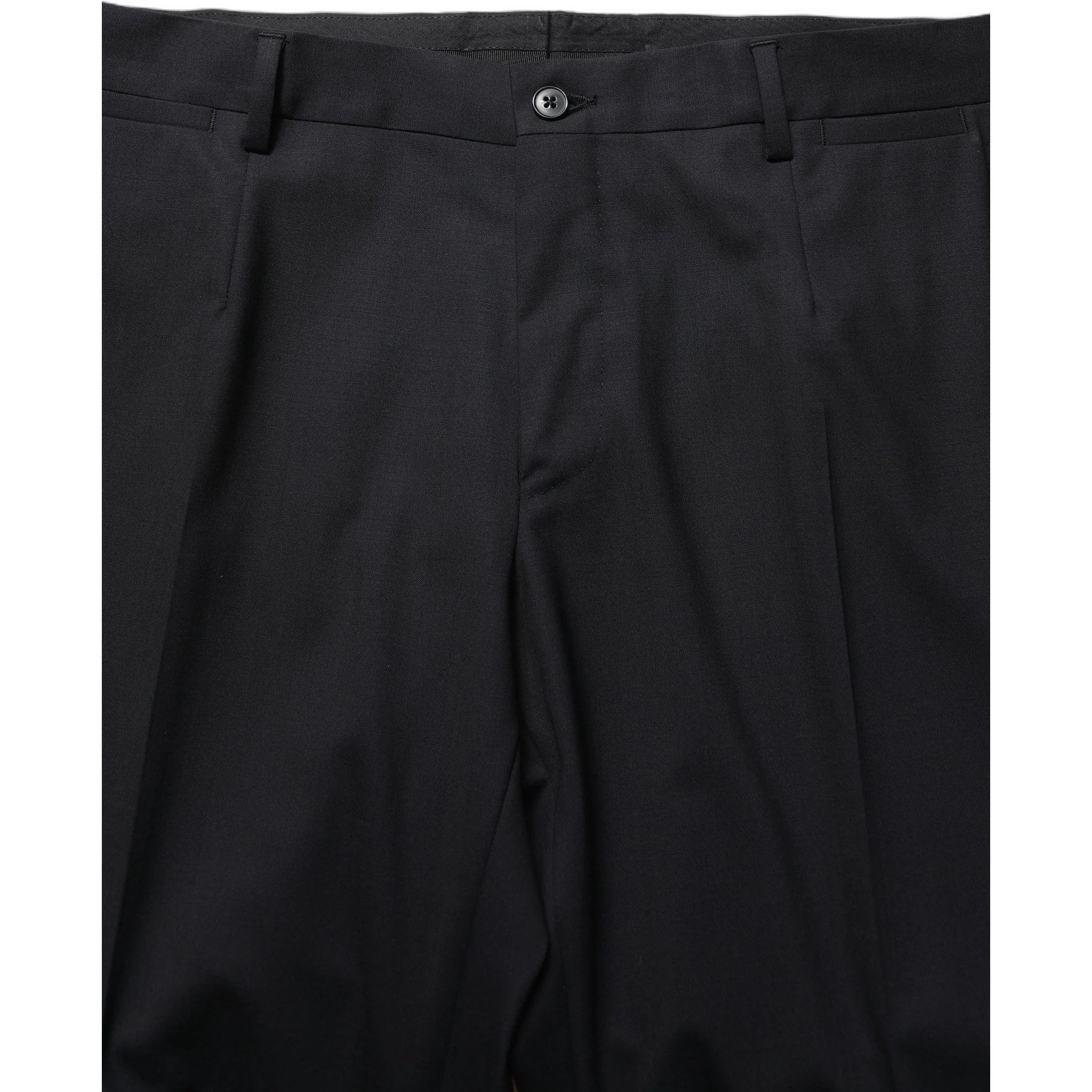 Black Wool Tapered Leg Dress Trouser Pants