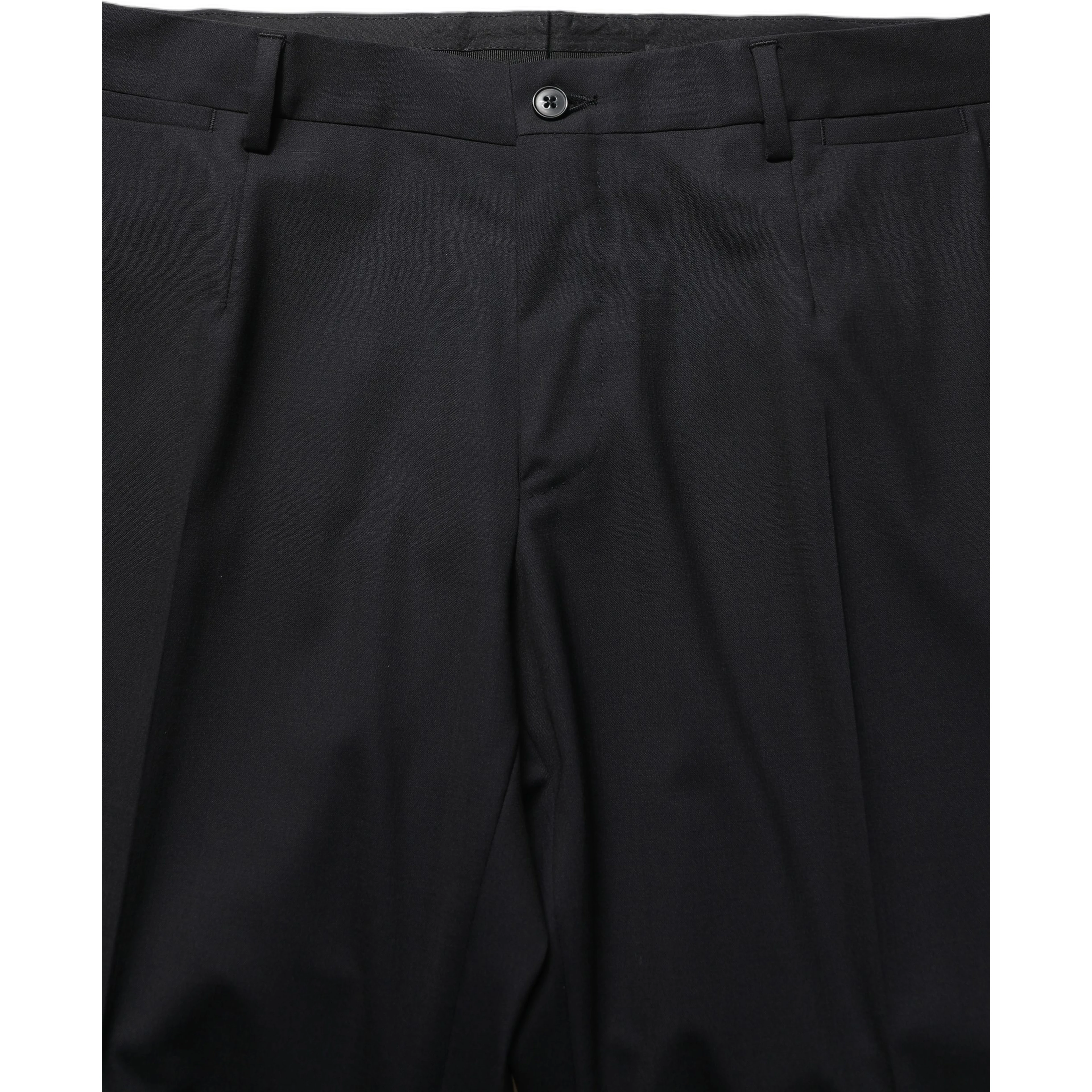 Black Wool Tapered Leg Dress Trouser Pants