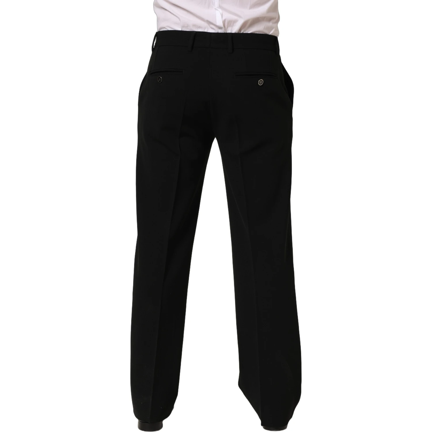 Black Wool Straight Men Dress Trouser Pants
