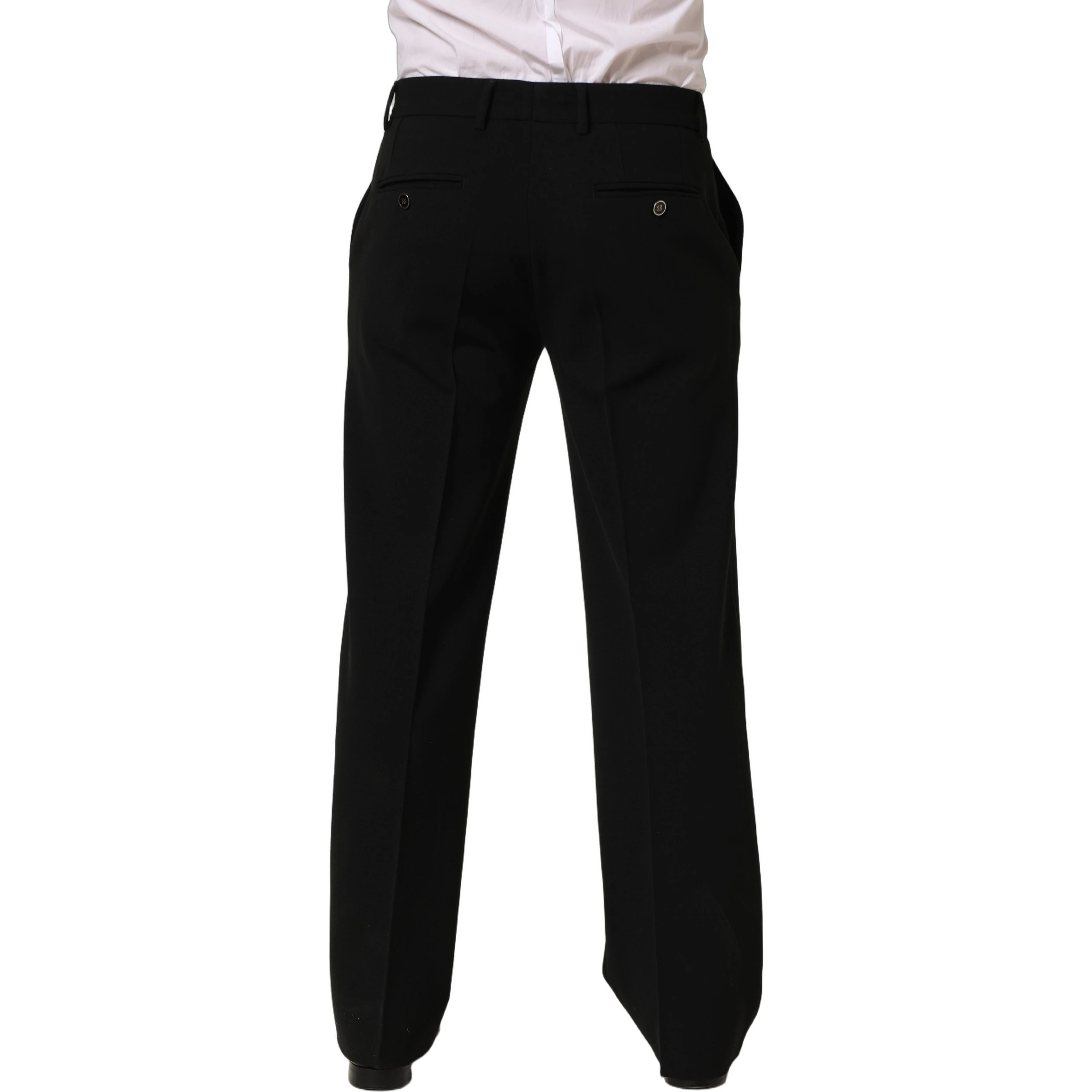 Black Wool Straight Men Dress Trouser Pants