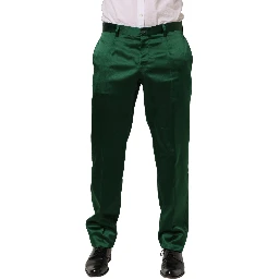 Dark Green Tapered Leg Dress Trouser Pants