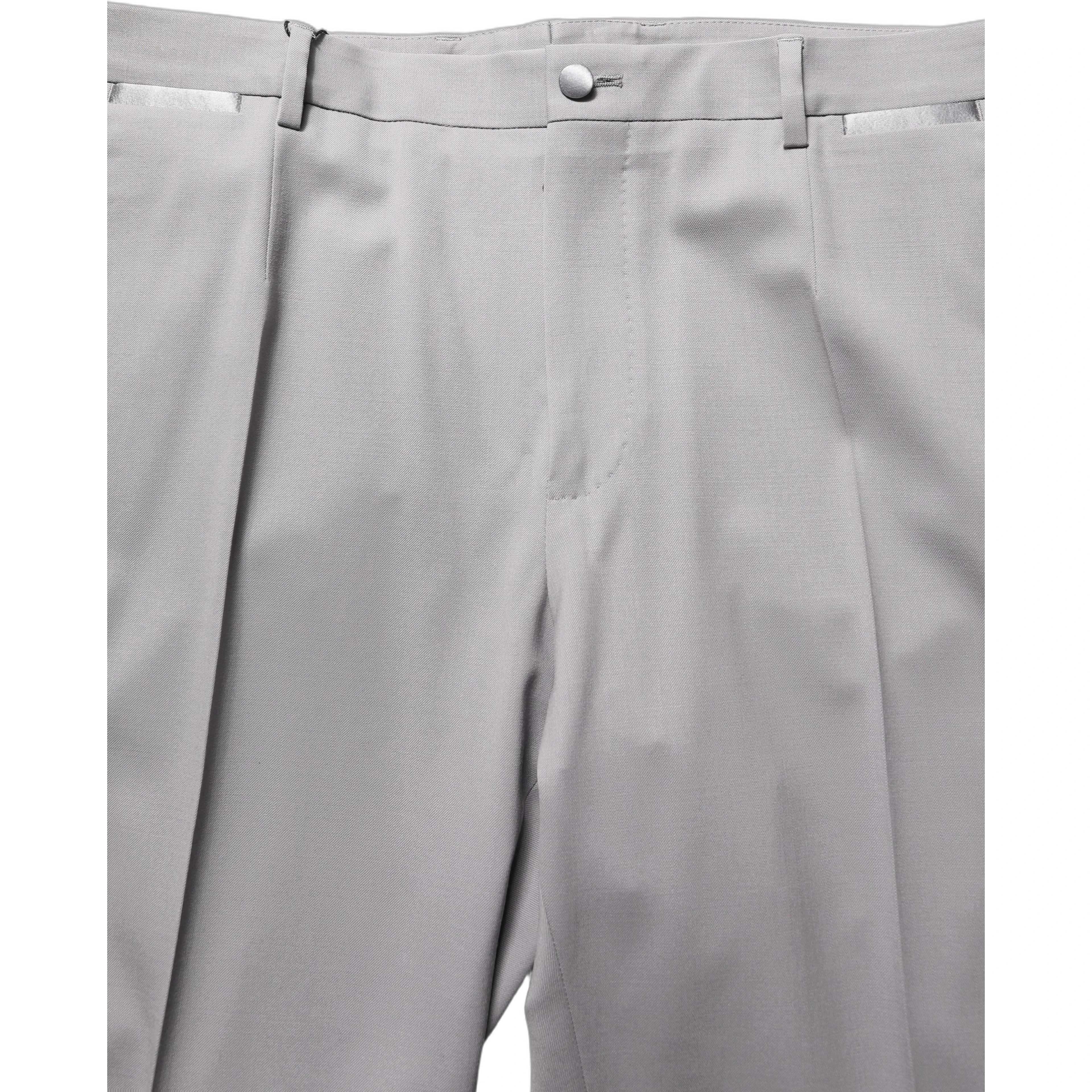 Gray Wool Tapered Men Dress Trouser Pants