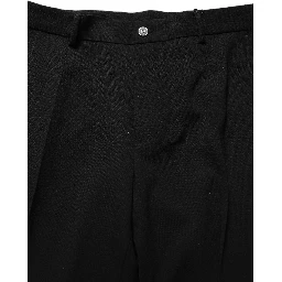 Black Wool Straight Men Dress Trouser Pants