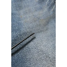 Blue Cotton Distressed Straight Denim Jeans