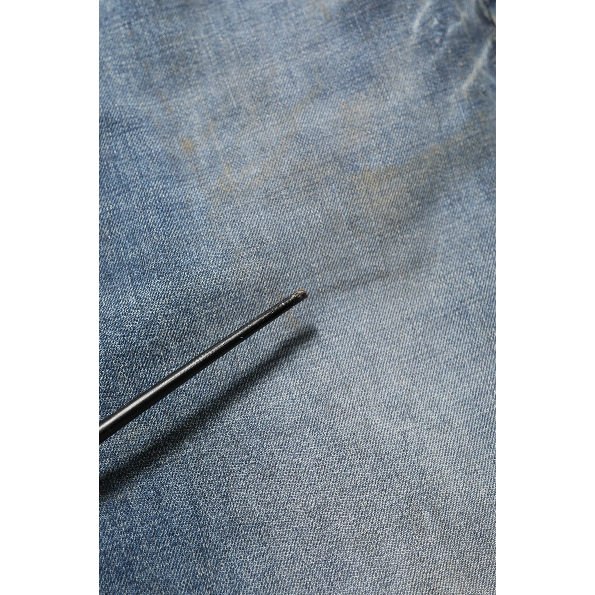 Blue Cotton Distressed Straight Denim Jeans