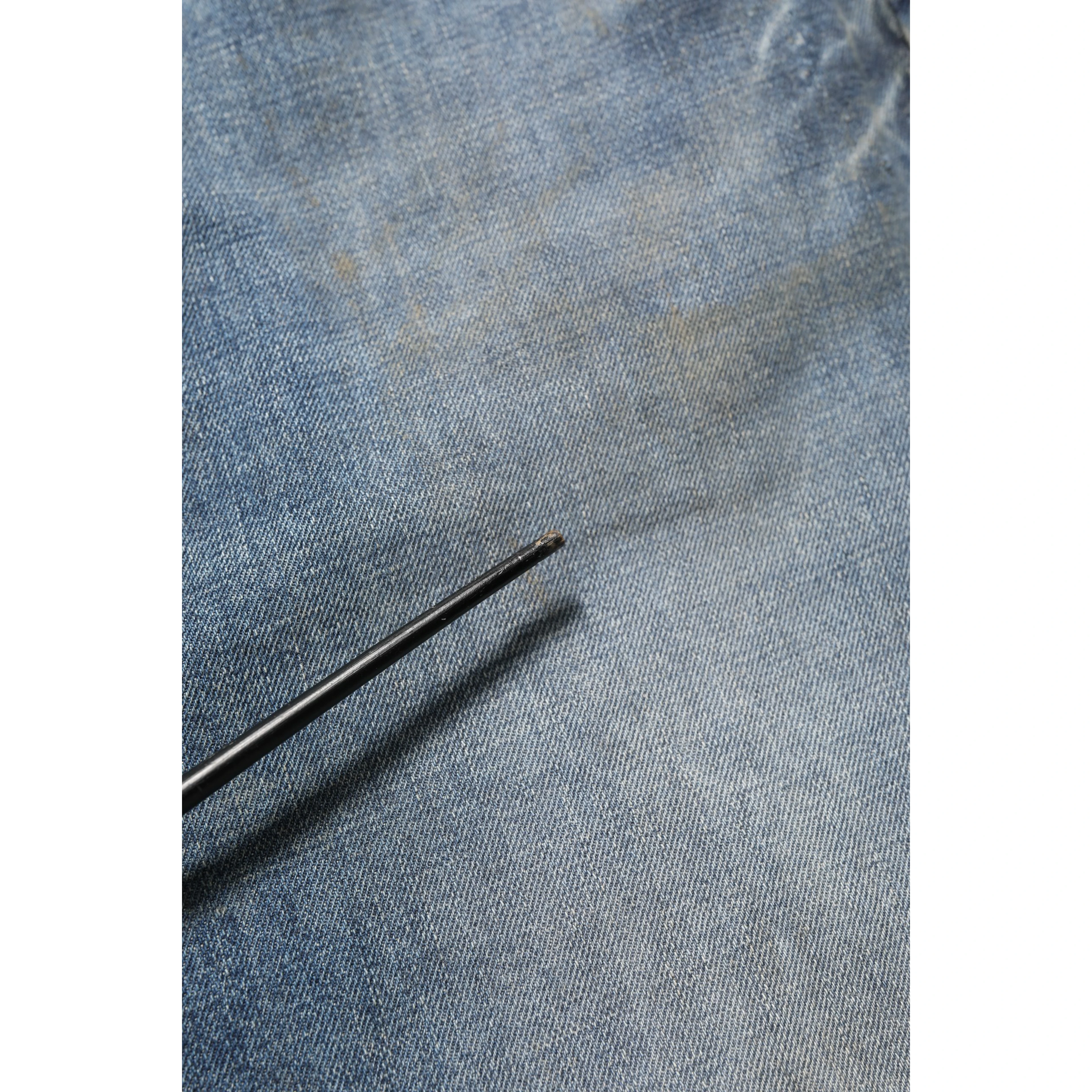 Blue Cotton Distressed Straight Denim Jeans