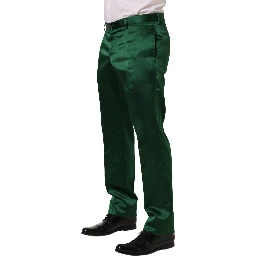 Dark Green Tapered Leg Dress Trouser Pants