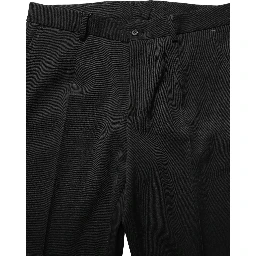 Black Wool Tapered Men Dress Trouser Pants