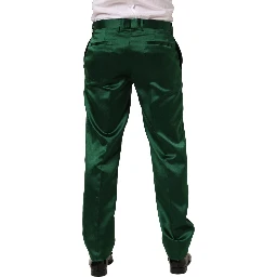 Dark Green Tapered Leg Dress Trouser Pants