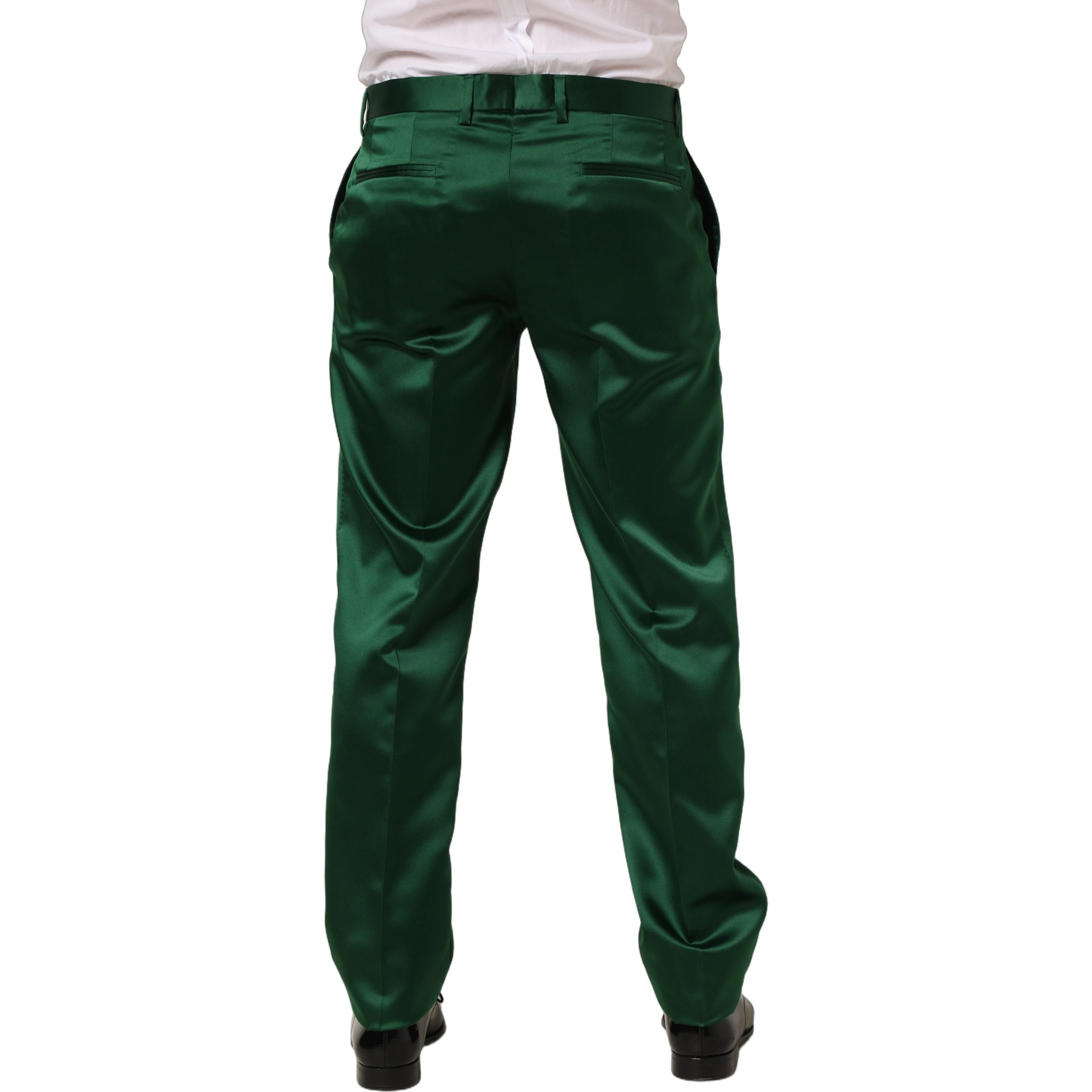 Dark Green Tapered Leg Dress Trouser Pants
