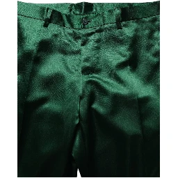 Dark Green Tapered Leg Dress Trouser Pants