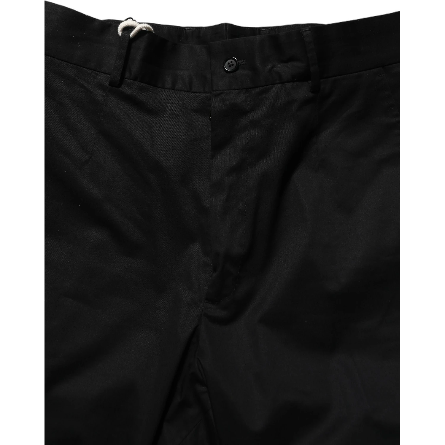 Black Cotton Tapered Leg Dress Trouser Pants