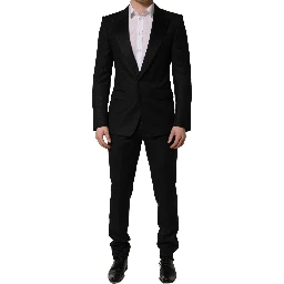 Black Wool Slim Fit Formal 2 Piece Men Suit