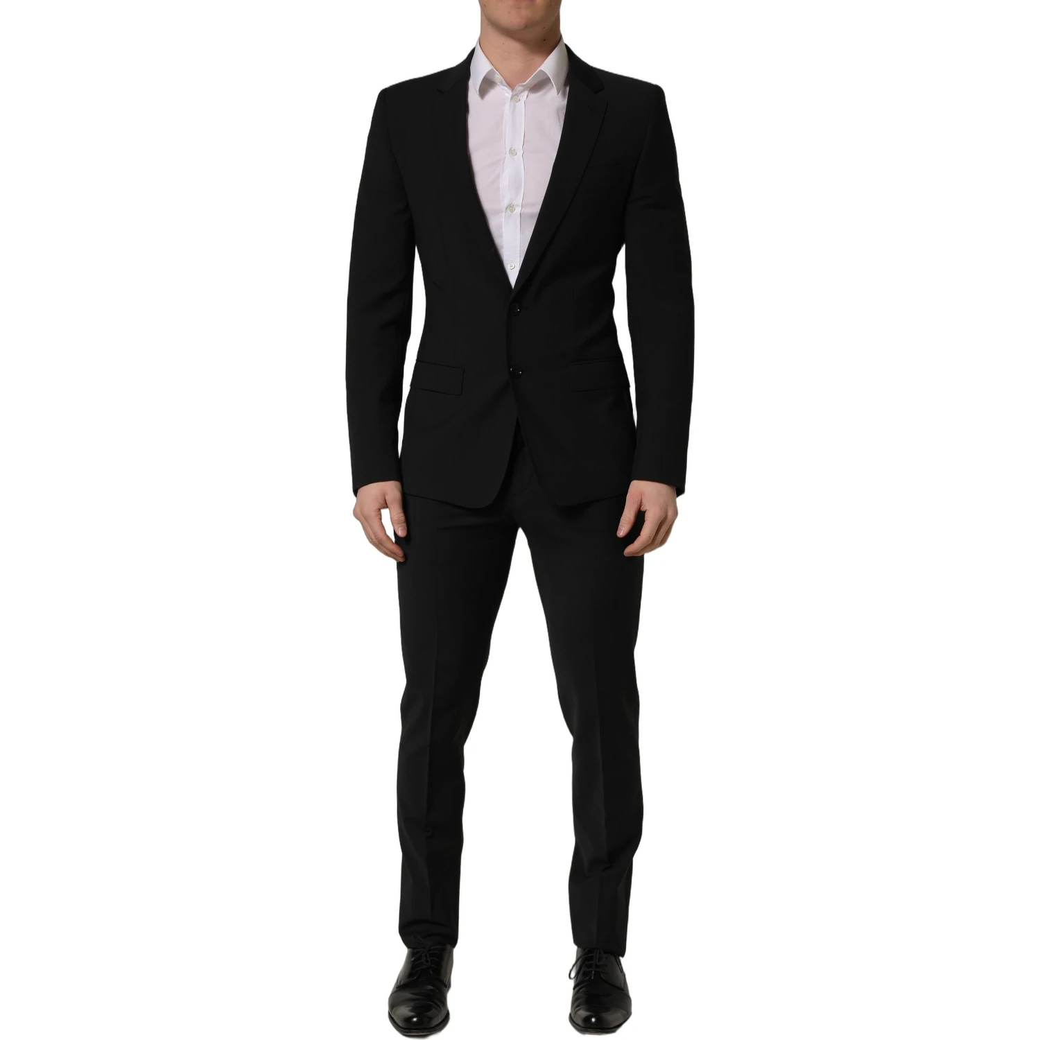 Black Wool Slim Fit Formal 2 Piece Men Suit