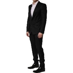 Black Wool Slim Fit Formal 2 Piece Men Suit
