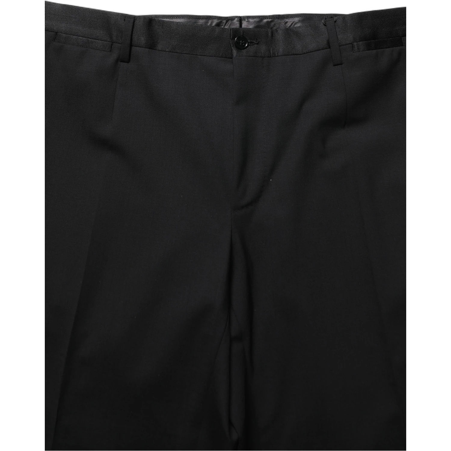 Black Wool Tapered Leg Dress Trouser Pants