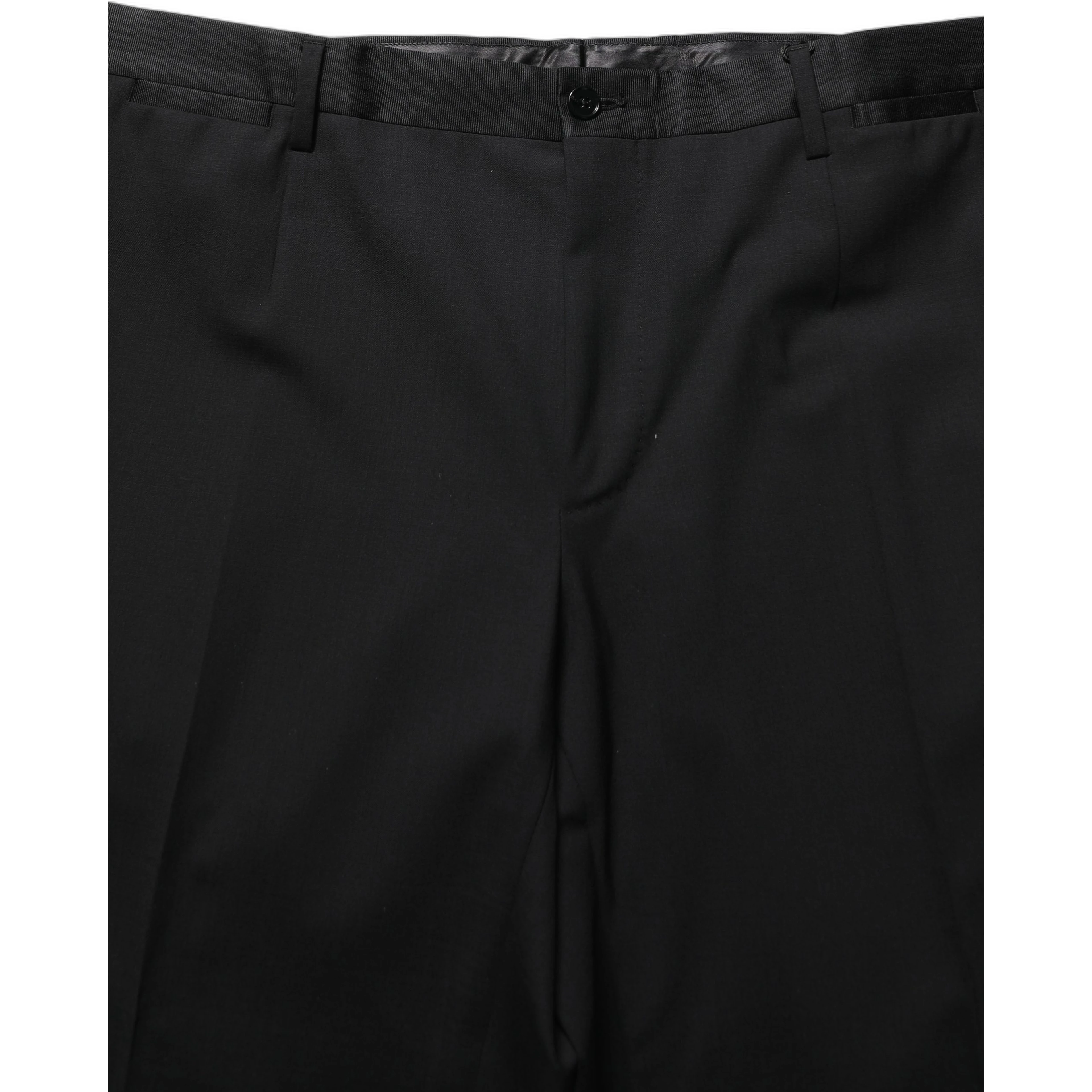 Black Wool Tapered Leg Dress Trouser Pants