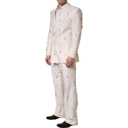 White Wool Slim Fit Formal 2 Piece Men Suit
