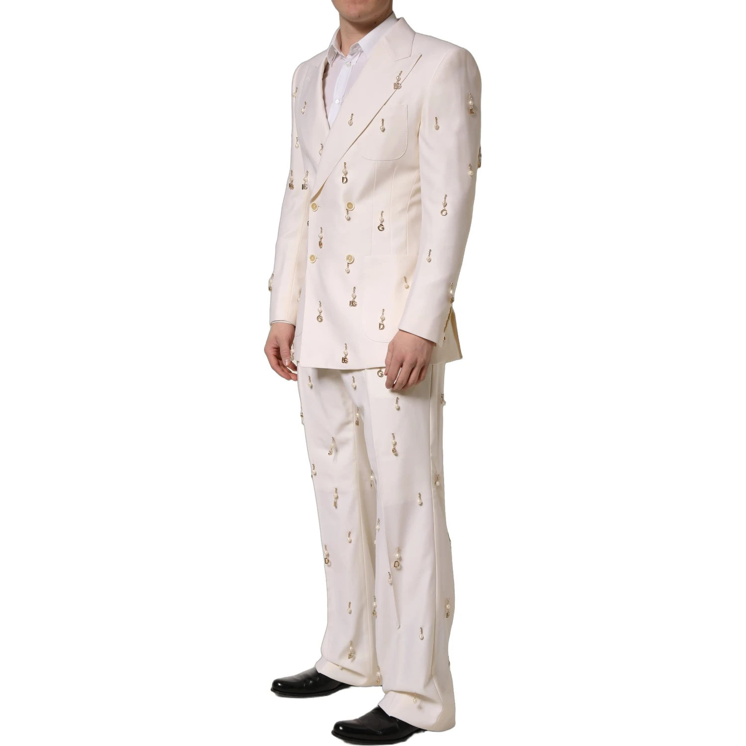 White Wool Slim Fit Formal 2 Piece Men Suit