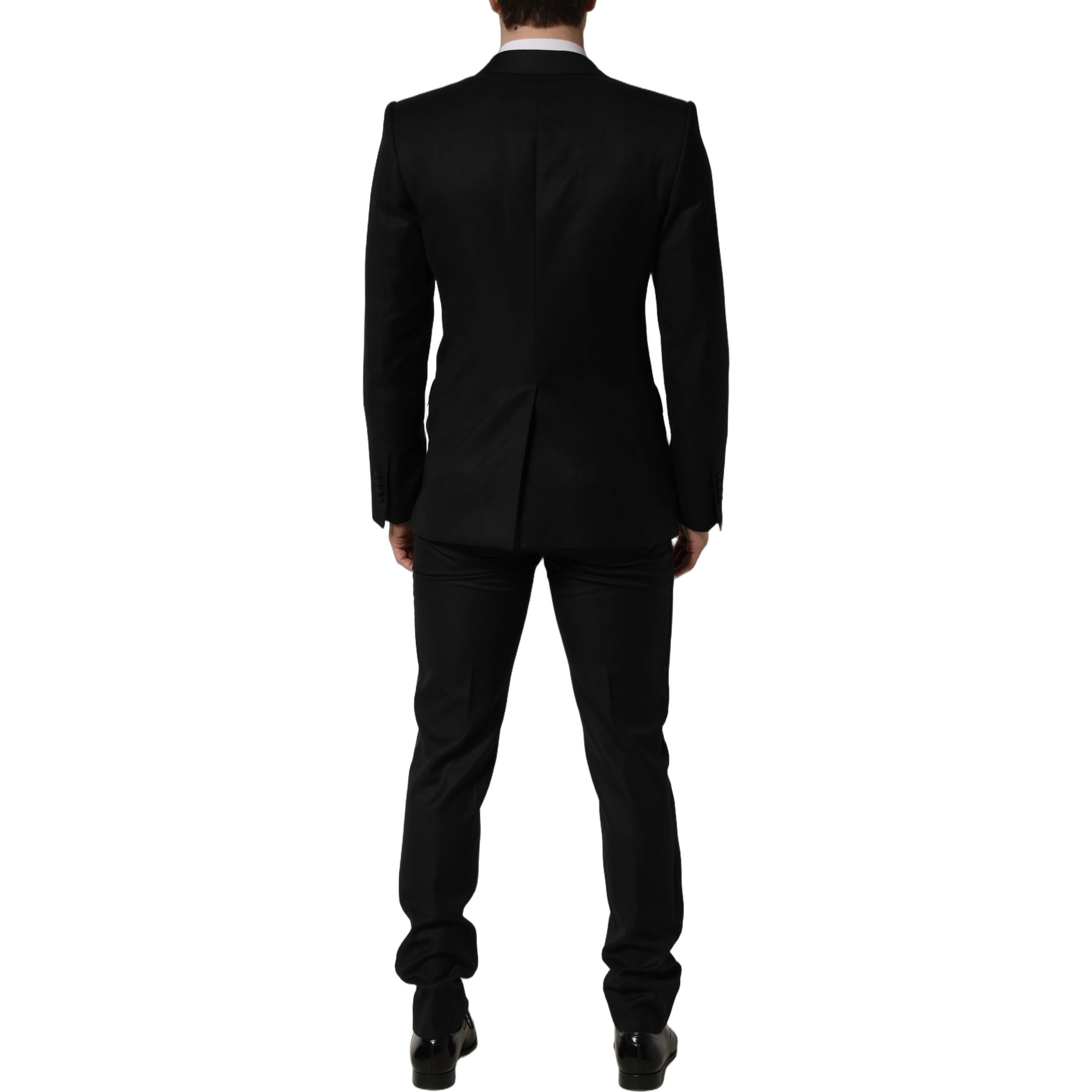 Black Wool Slim Fit Formal 2 Piece Men Suit